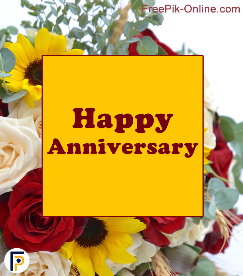 Happy Anniversary wishes with flowers